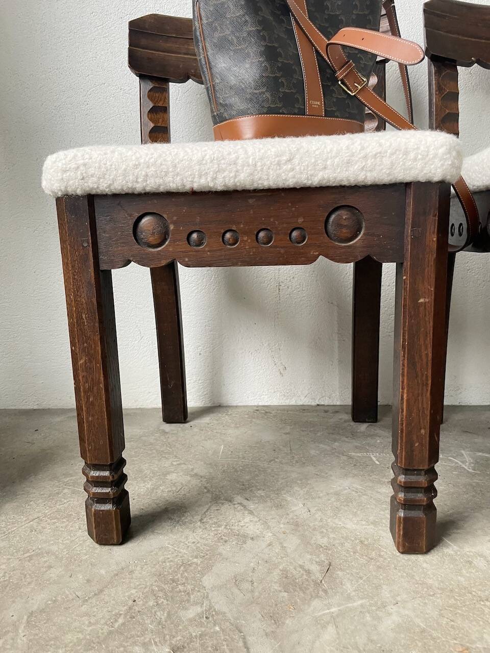 Set of 6 brutalist chairs from the 1940s