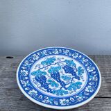 Assiette décorative bleu aux raisins