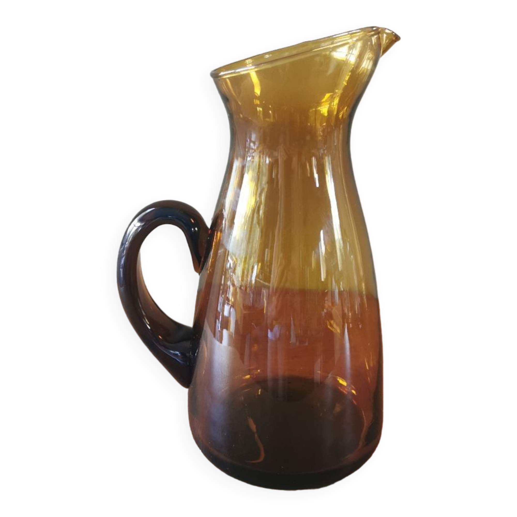 Pichet haut vintage verre couleur ambre