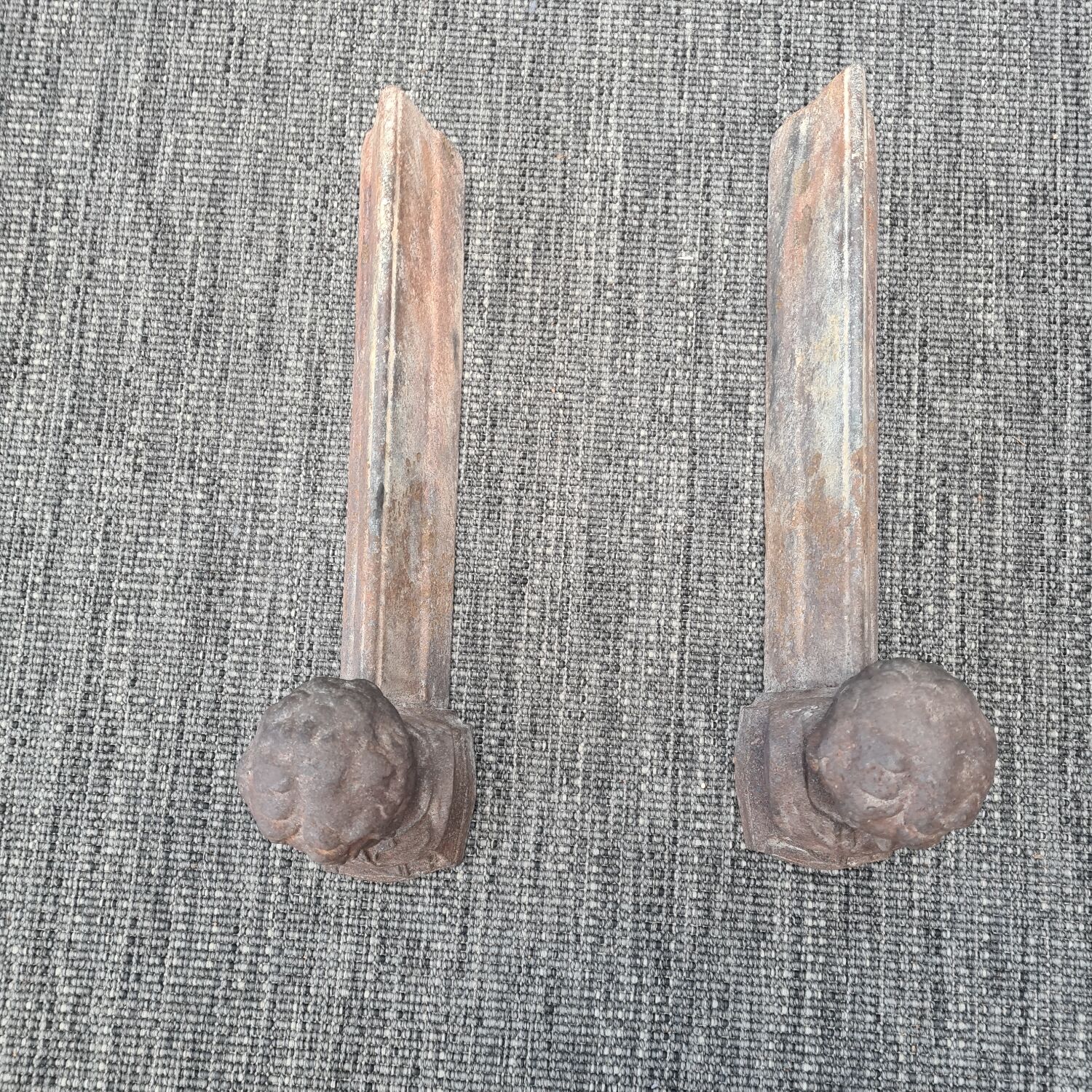 Pair of cast iron andirons