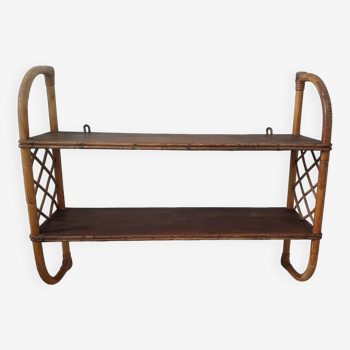 Rattan wall shelf