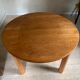 Table ronde de ferme en chêne massif vintage