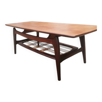 Table de salon design vintage Louis Van Teeffelen pour WéBé 1955 120x50x44cm