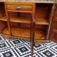 Art Deco sideboard in light walnut, grey/white marble
