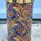 Wine Bottle Cooler Retro 1960s Paisley French Ice Bucket Gold Trim