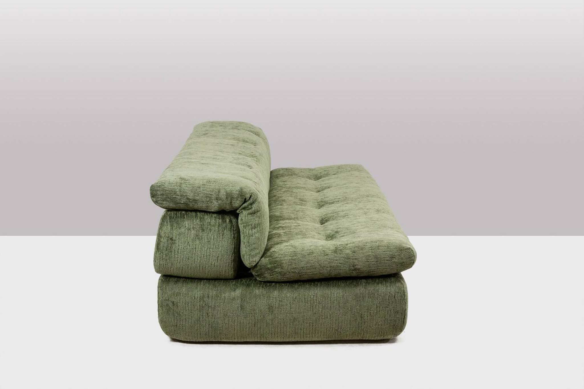 Airborne. Green velvet sofa bed. 1970s.