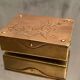 German compartmentalized stamp box early twentieth GHG Gesch holly leaf