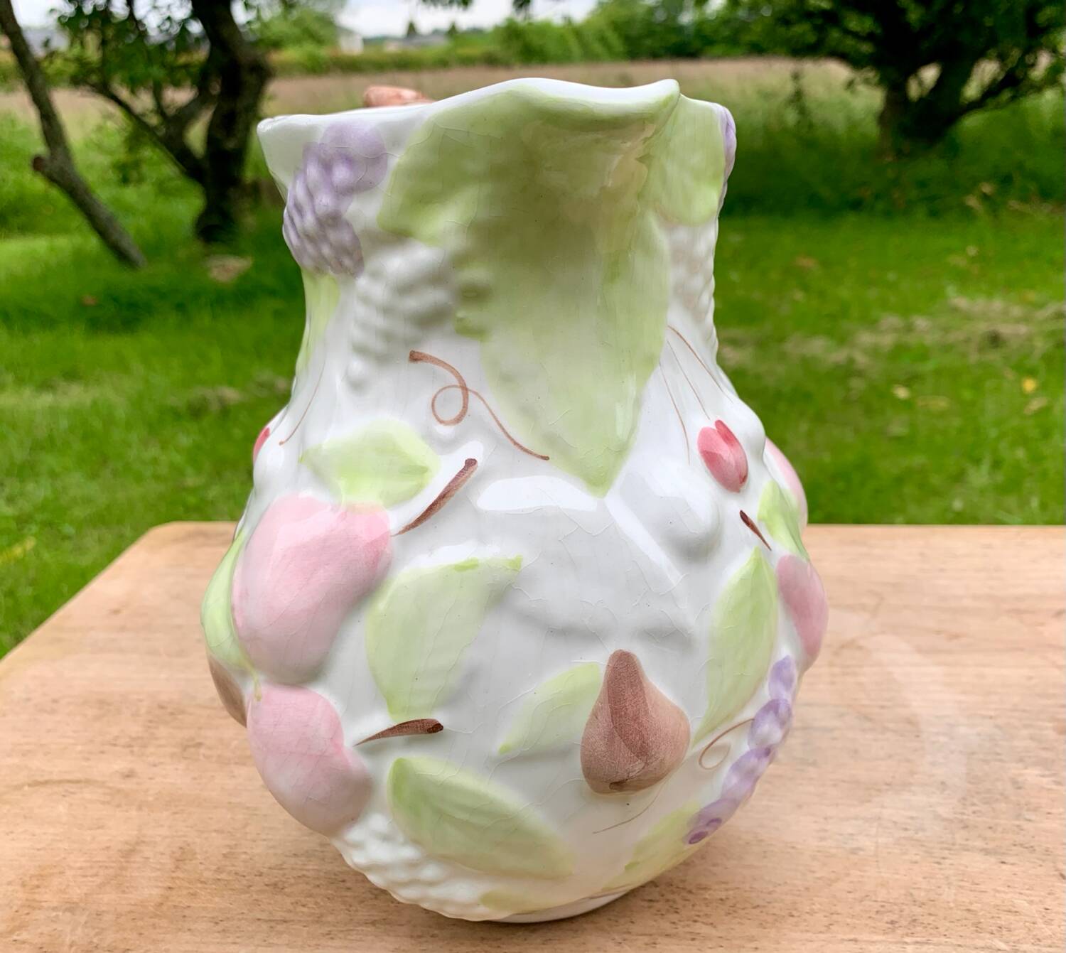 Vintage fruit flower slush water pitcher