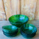 Vintage green Duralex salad bowl and ramekins.