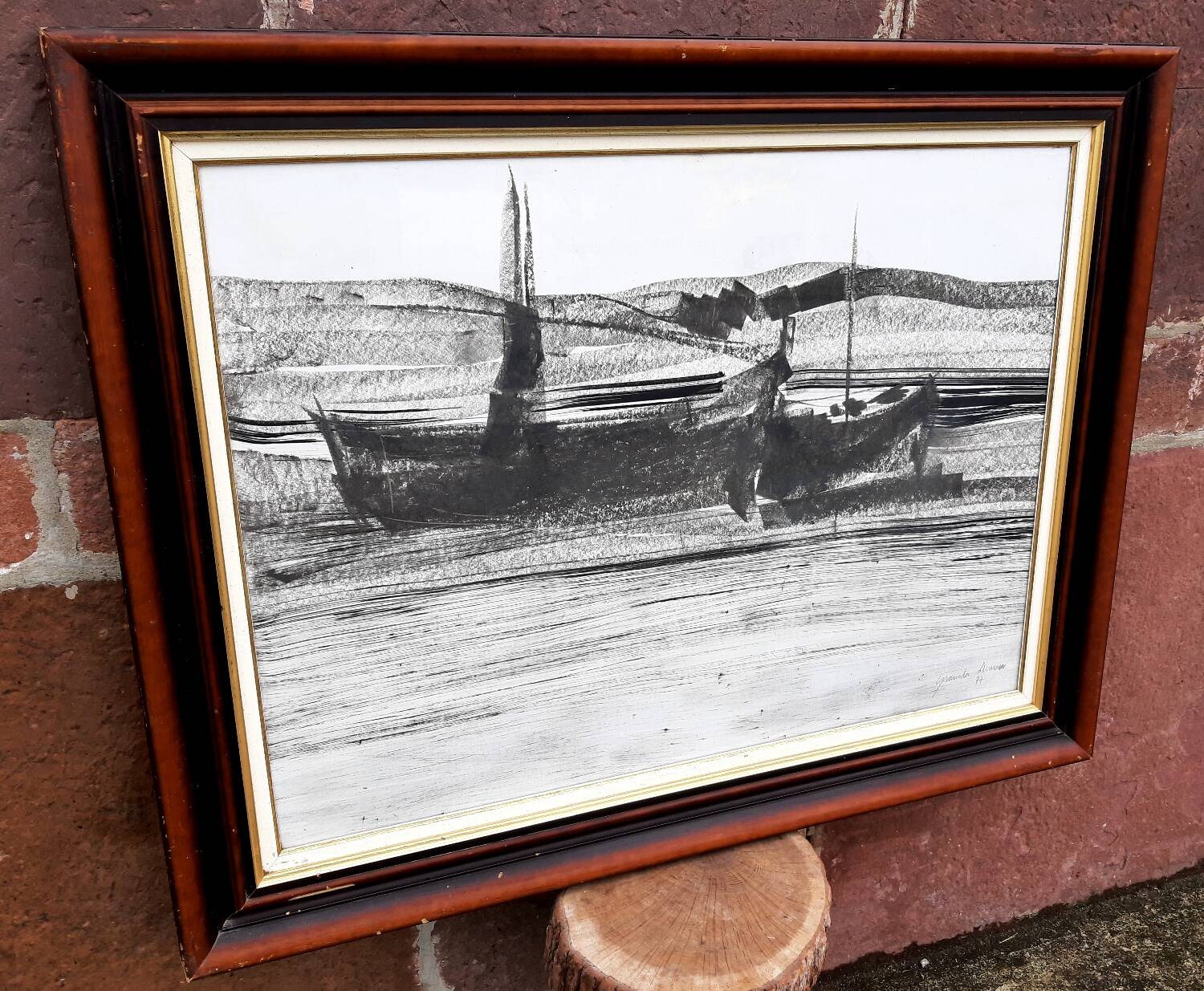 Charcoal on paper by Granados Llimona, 1977.