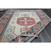 1970s Vintage Turkish Handmade Wool & Cotton Pink Area Rug 175x265