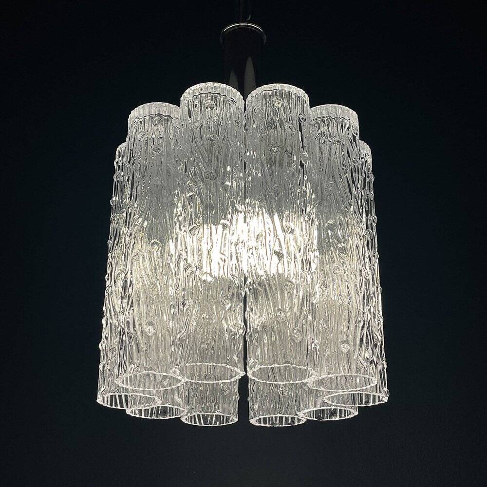 Mid-century Murano glass chandelier Tronchi by Toni Zuccheri for Venini, Italy, 1970s.