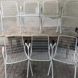 Serie de 8 chaises anciennes Emu modèle  Rio années 50