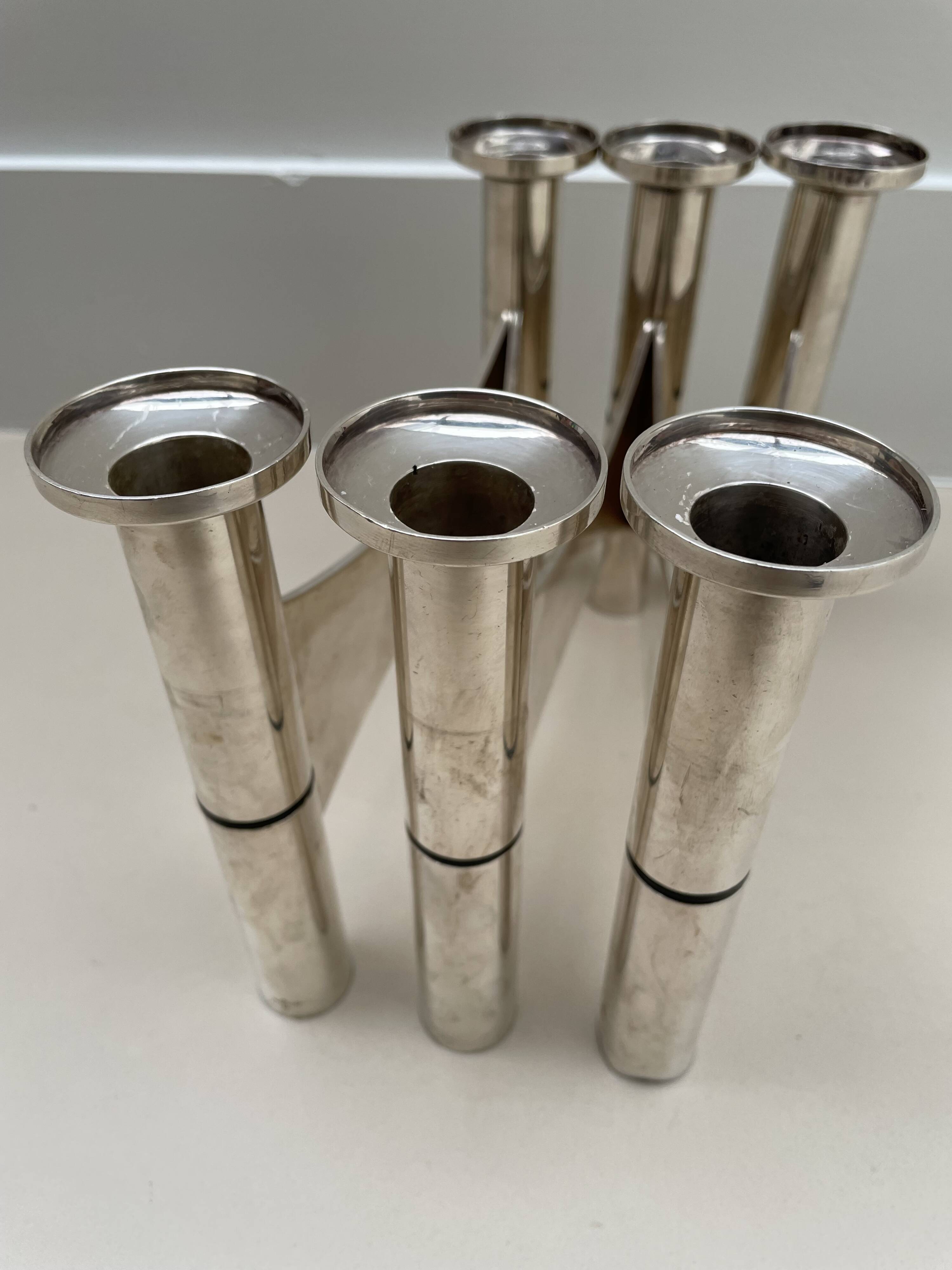 Candle Holder in Silver Metal