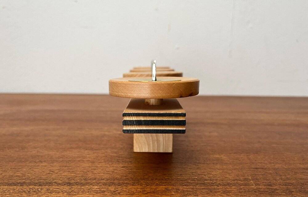 Mid-century wooden candlestick, 1960s