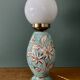 Lampe vintage en céramique et opaline blanche.