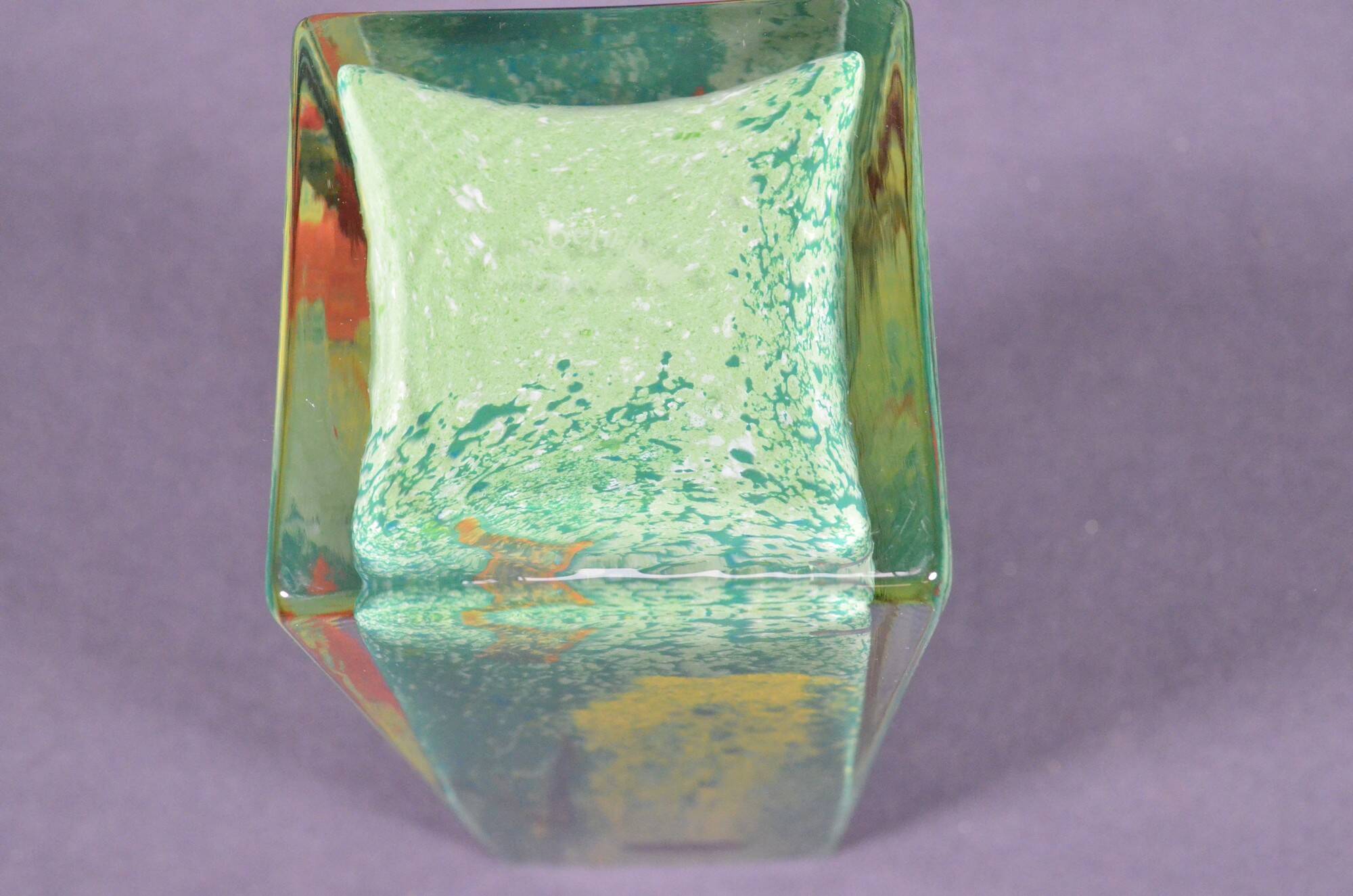 Vase La Rochère en verre soufflé polychrome, années 1970