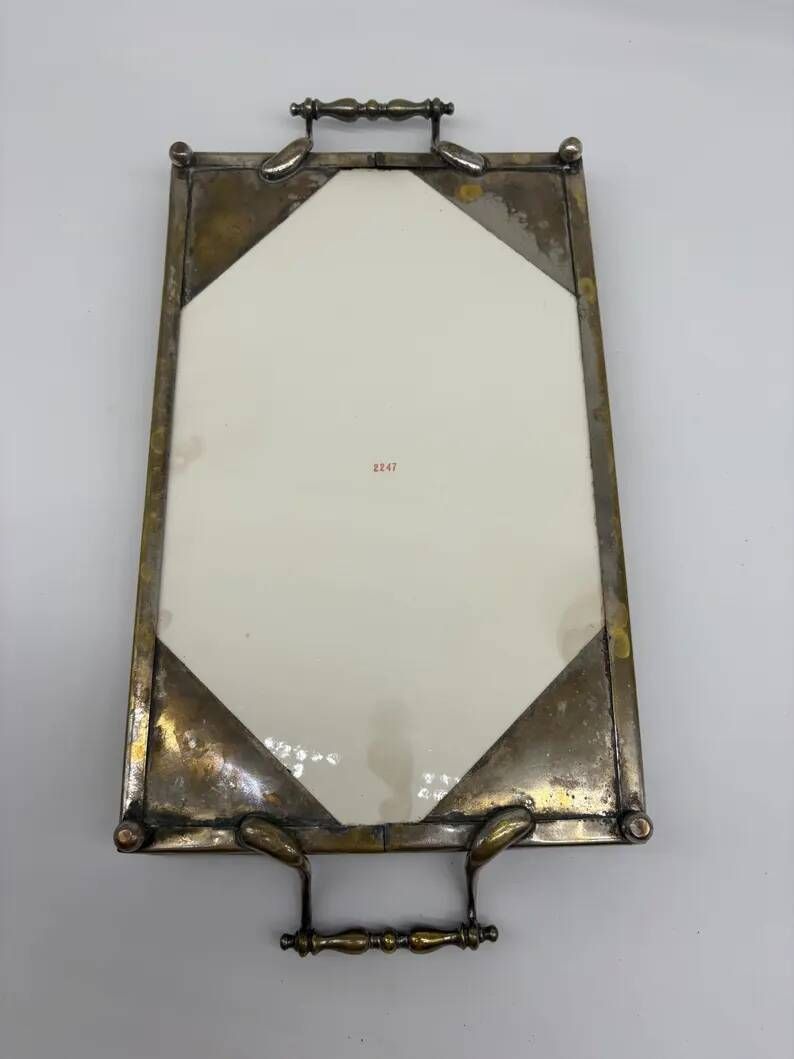 Service Plate WMF Jugendstil Art Nouveau Silver-Plated Galalithe Around 1905