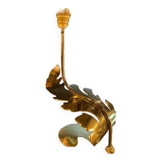 Hollywood Regency style "Leaf" table lamp in gilded bronze 1970s