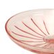 Bol à fruits haut Art Déco rose en verre dépression 28 cm