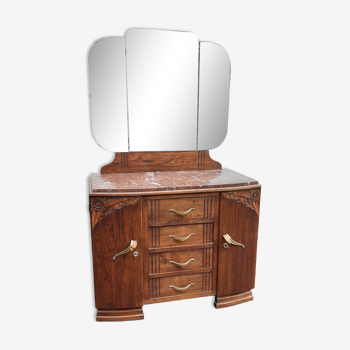 Art Deco dressing table oak and marble