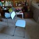 3 chaises formica bleu clair
