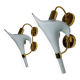 Pair of white fleur-de-lis wall lights, Murano glass, Italy, 1970