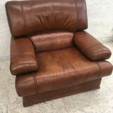 Sofa and leather armchair
