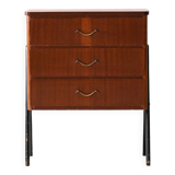 Teak bedside table with black details