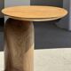 Side table in solid teak with a circular top, column base H51.5 D50.