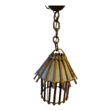 Vintage 60s rattan pendant light