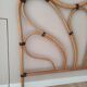 Rattan headboard and vintage leather for bed of 160