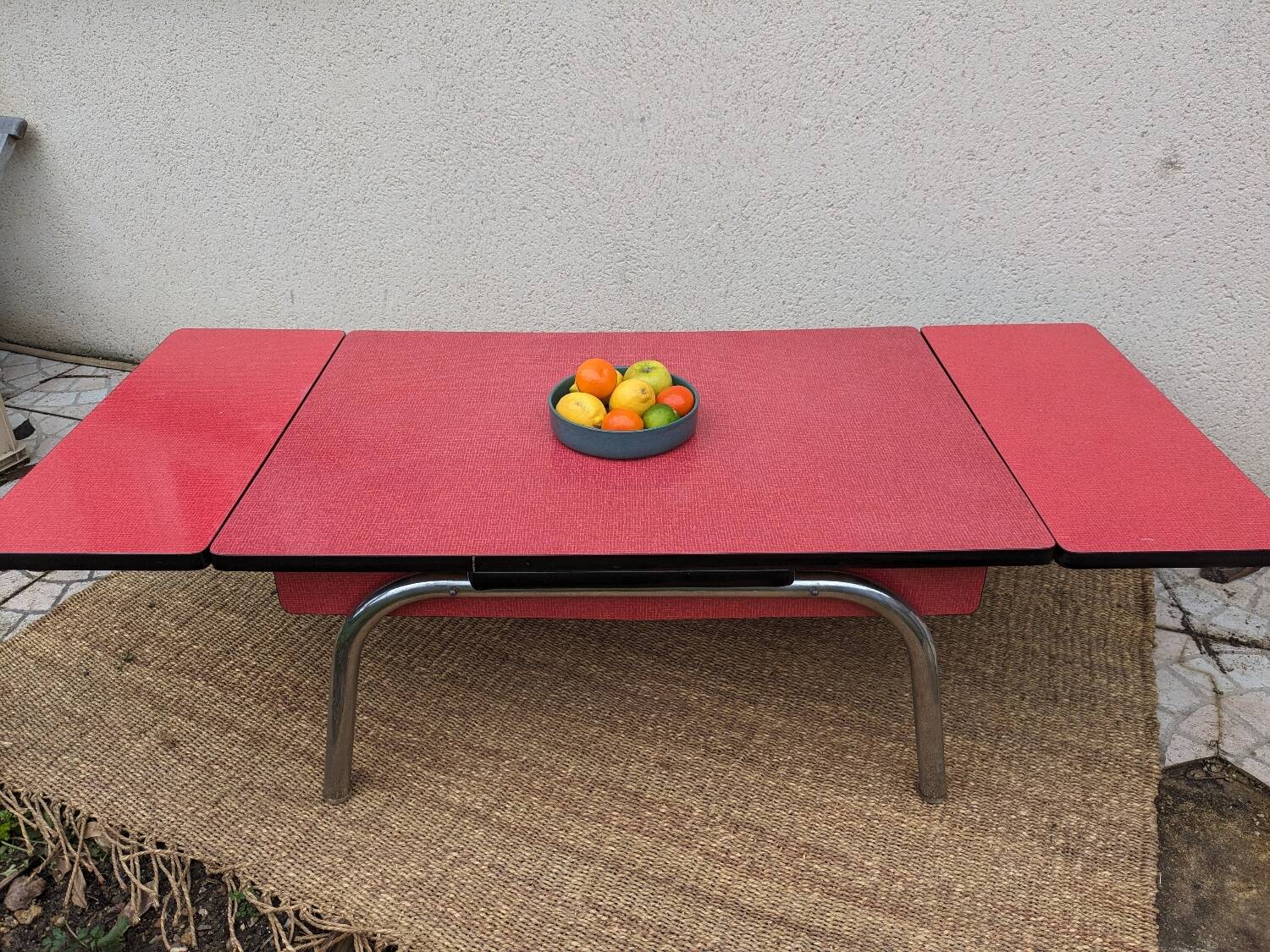 Red formica coffee table
