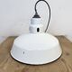 Industrial White Enamel Factory Pendant Lamp from Abolite, 1960s