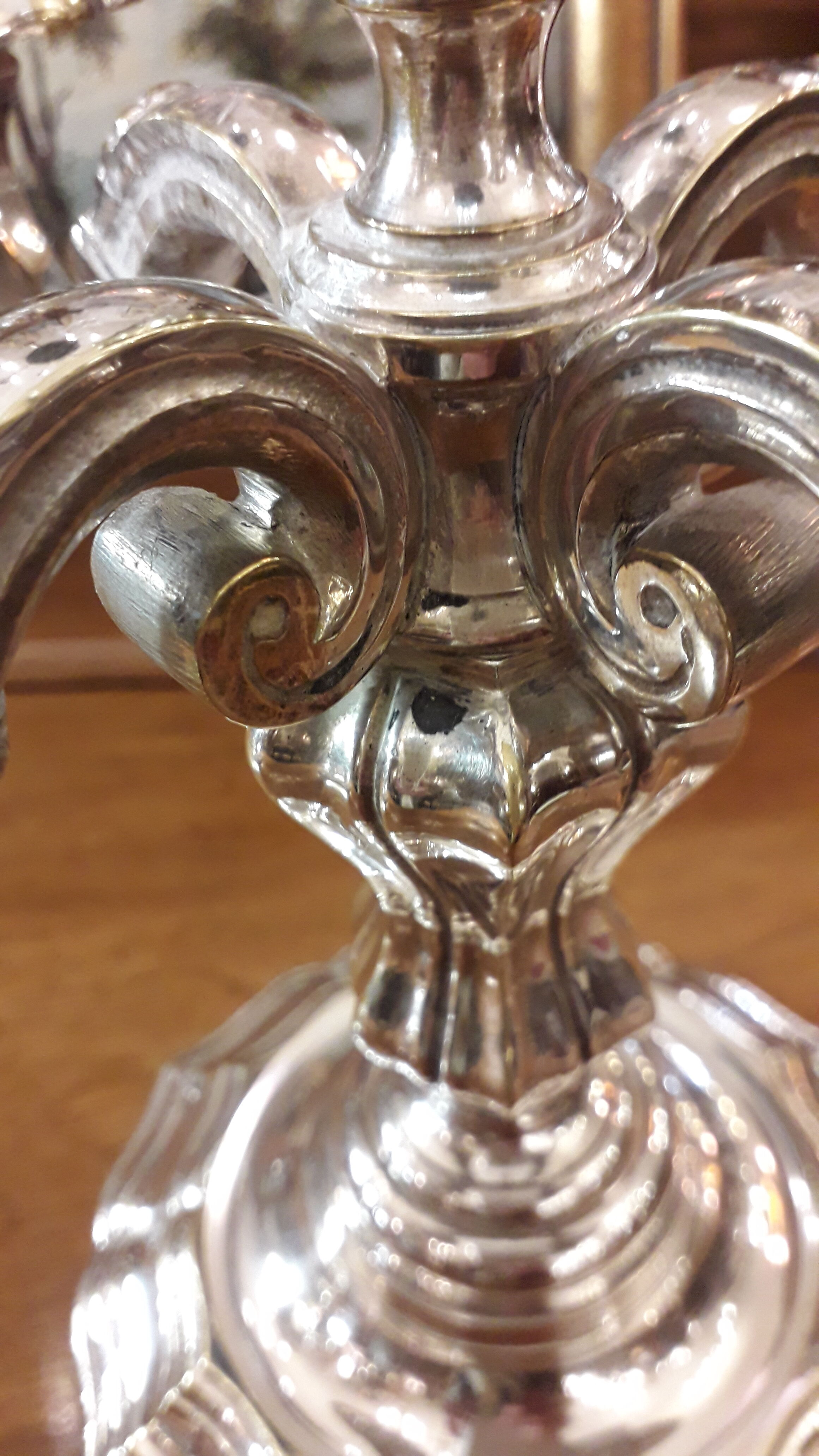 Old silver bronze chandeliers