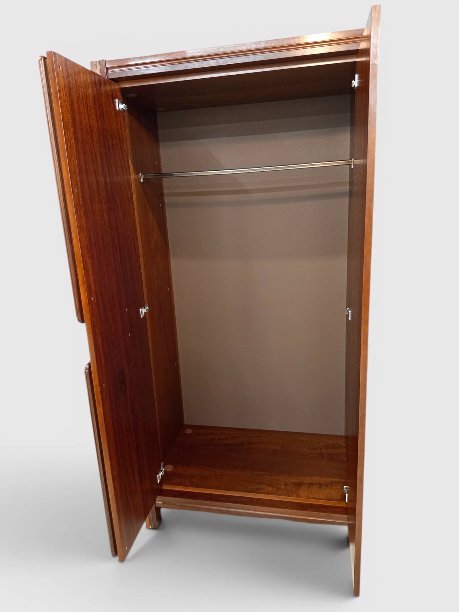 Modernist mahogany wardrobe with smoked mirrors (late 1970s)