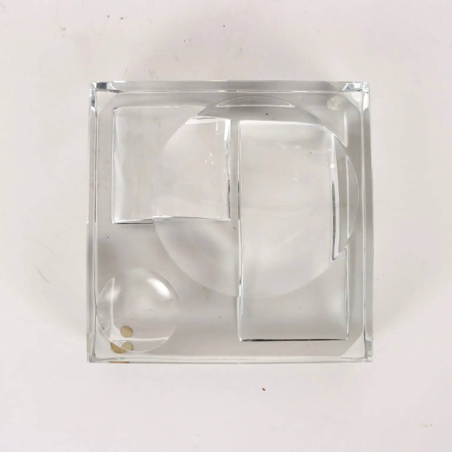 Baccarat crystal vintage plateau, France, 20th century