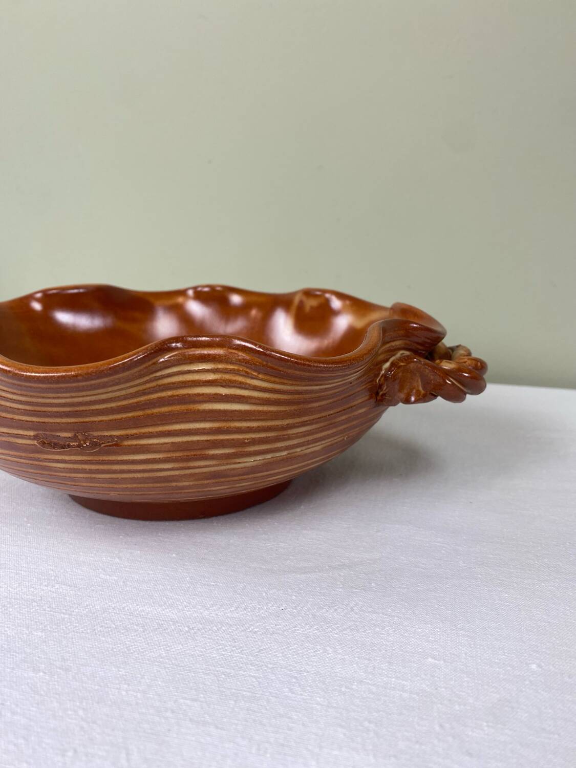 Glazed terracotta cup