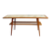 Mosaic coffee table, teak and straw, created by designer Paul Jensen.