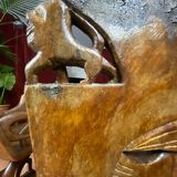 African tribal ensemble of 4 pieces of furniture for dignitaries of the Kingdom of Dahomey, Benin.