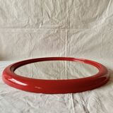 Vintage round red plastic mirror
