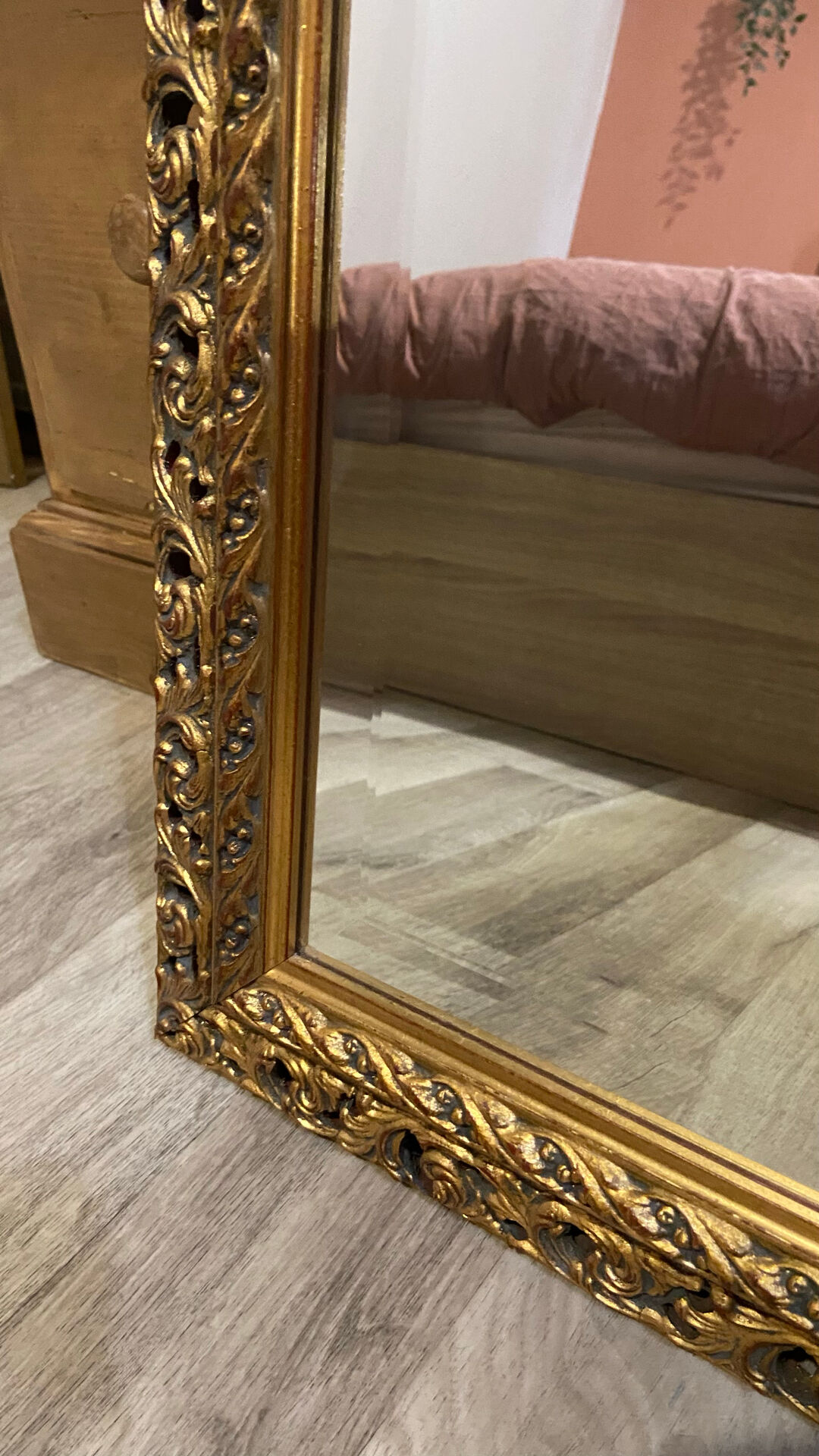 Exceptional antique large mirror in Louis XV style – Openwork gilded frame