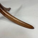 Table basse ronde en teck et verre, années 60