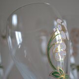 6 champagne flutes Perrier Jouet model Belle Époque by Emile Gallé