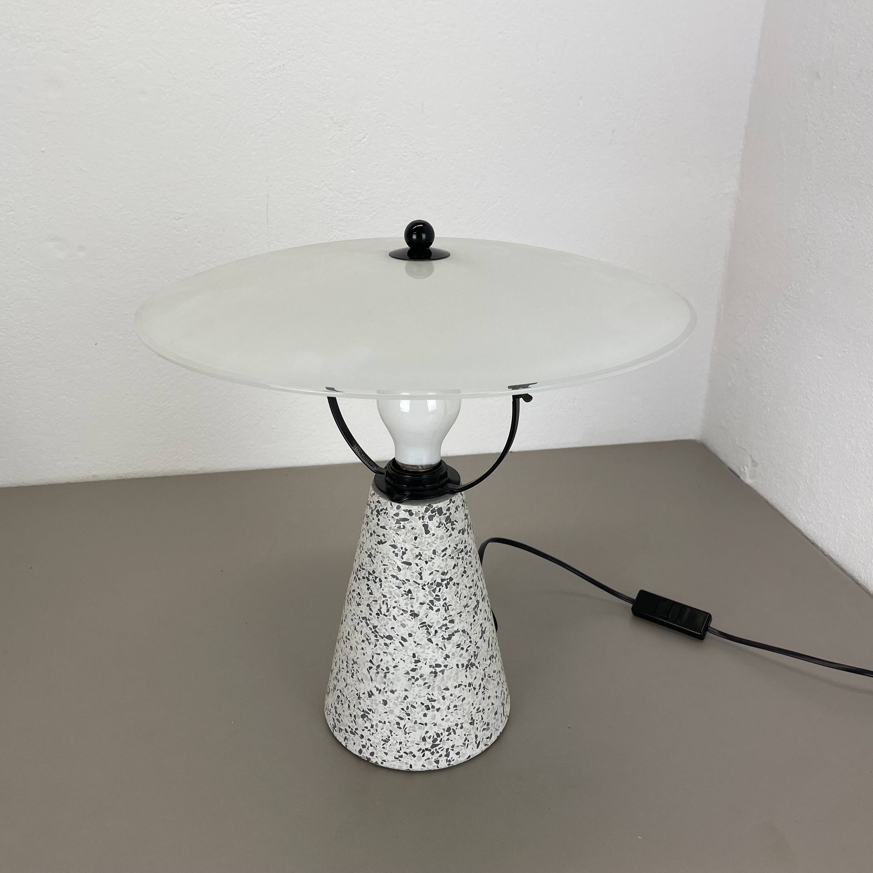 Rare Postmodern Terrazzo Table Lamp 'EON' in Memphis Style by IKEA, Sweden 1990s