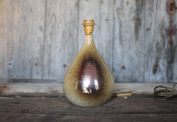 Lampe grès signée vintage, lampe de table, lampe a poser, poterie