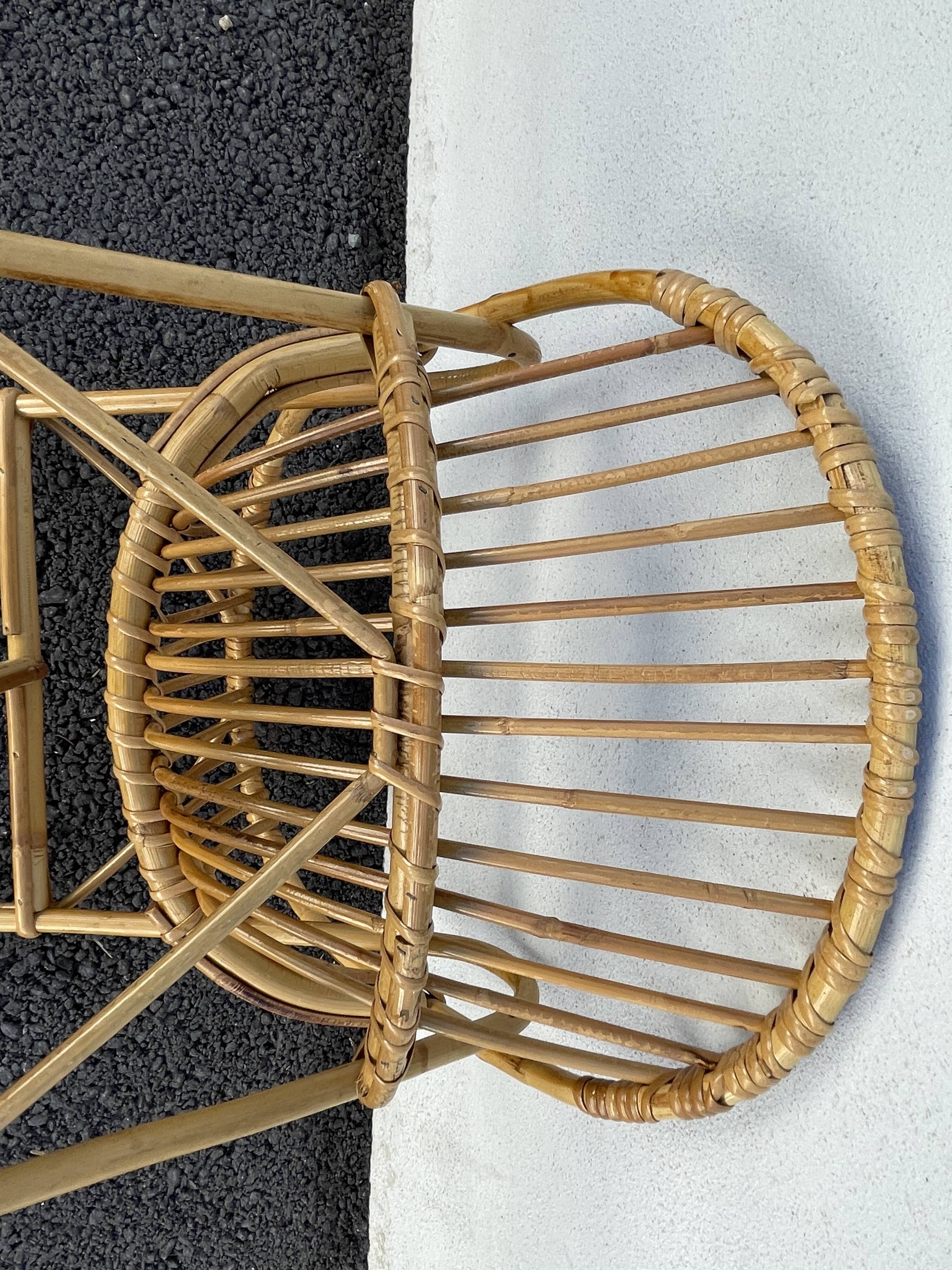 Armchair child wicker shell 70s