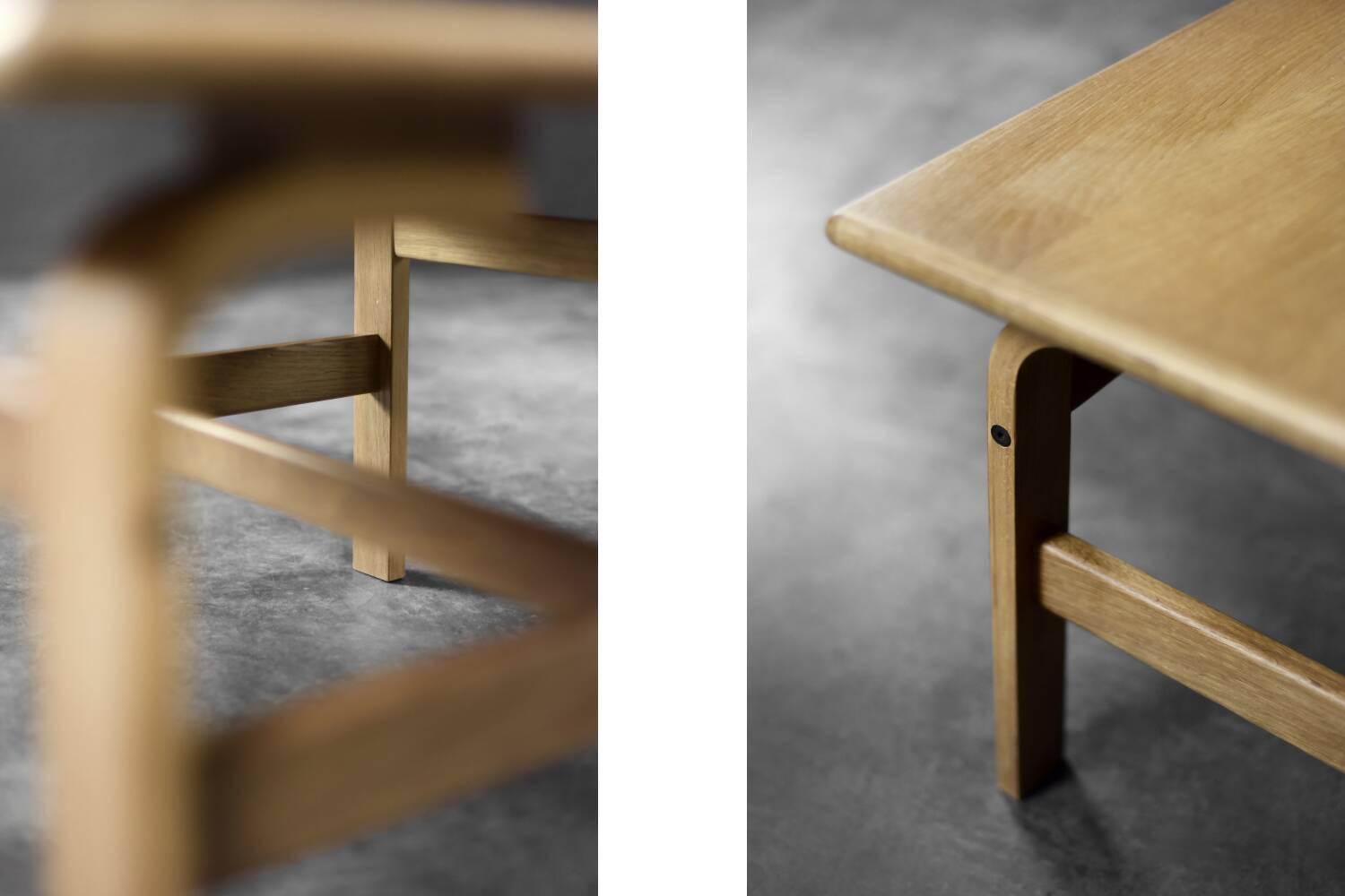 Vintage Mid-Century Scandinavian Modern Low Brown Oak Coffee Table