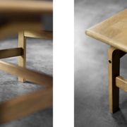Vintage Mid-Century Scandinavian Modern Low Brown Oak Coffee Table