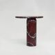 "Bold" side table in Rosso Levanto marble